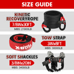 4X4 Recovery Kit With Kinetic Rope, Snatch Strap, And Tracks Gen3.0 - Red