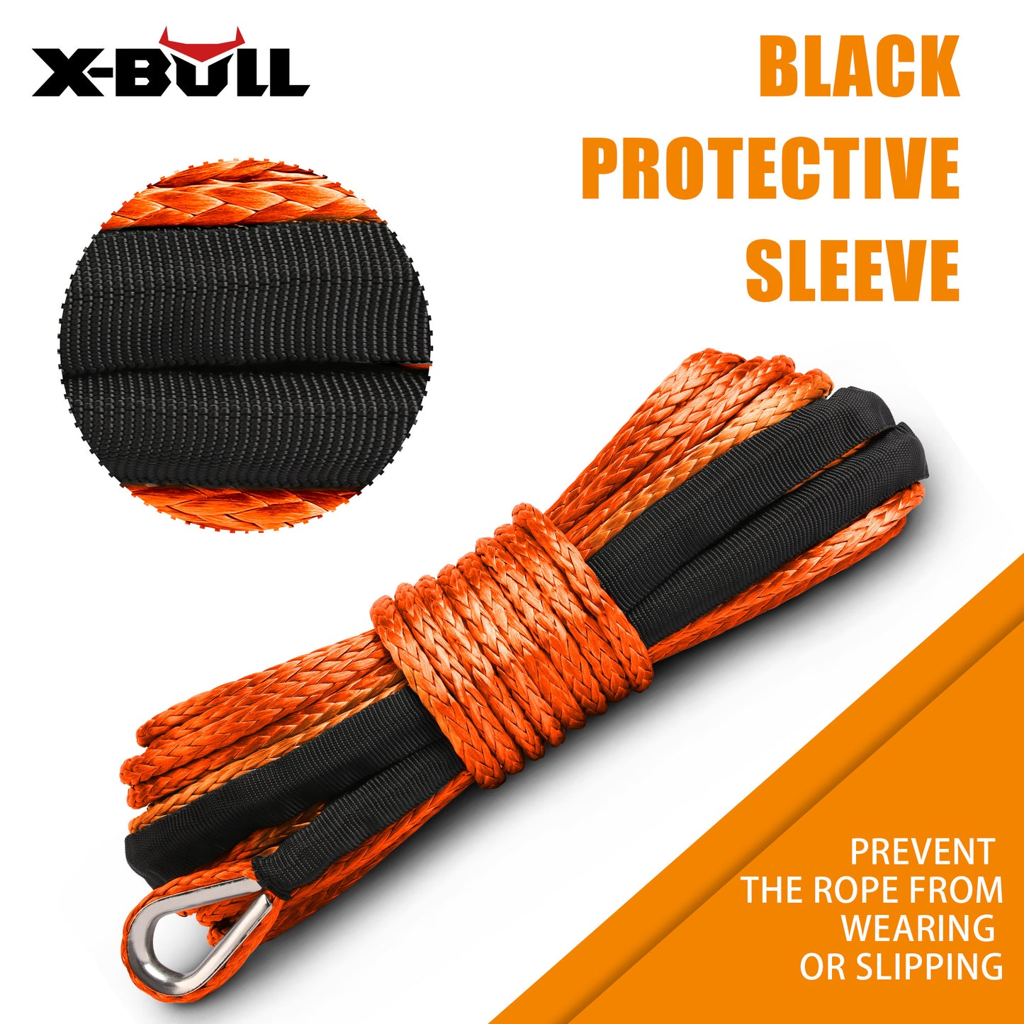 Dyneema Synthetic Winch Rope 5.5Mm X 13M For Offroad Recovery