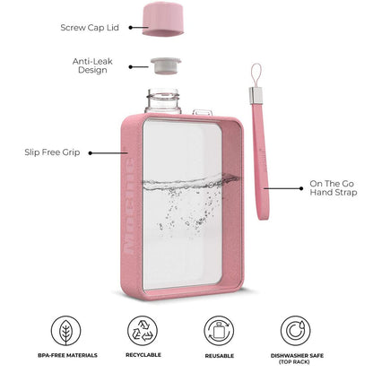 A5 Flat Water Bottle Portable Travel Mug Bpa Free Water Bottle
