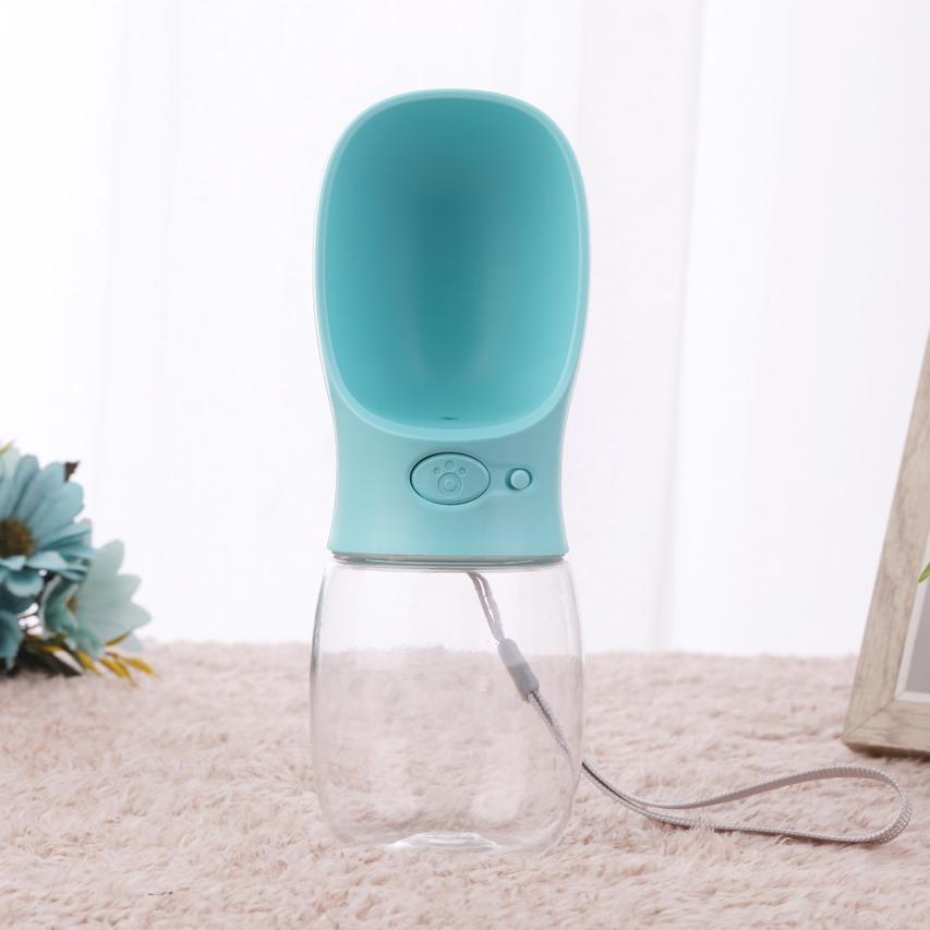 Pet Travel Water Bottle Portable Dogs Rinking Feeder Leak-Proof Dispenser - Blue