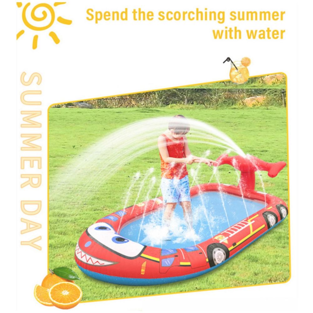 Inflatable Sprinkler Pool For Kids - Fire Engine