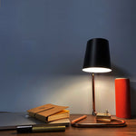 2 X Table Light With Triangle Metal Base With Copper Plating Led Vintage Globe Included