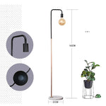 2 X Led Floor Light With Marble Base And Metal Matt Black