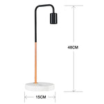 2 X Led Table Light With Marble Base And Matt Black Metal Copper