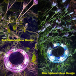 10 X Solar Led Hand-Made Art Stained Glass Inground Light