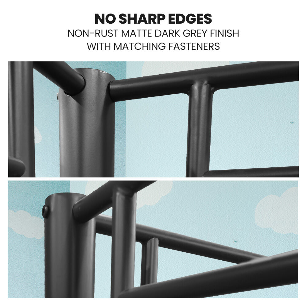 2In1 King Single Metal Bunk Bed Frame With Modular Design Dark