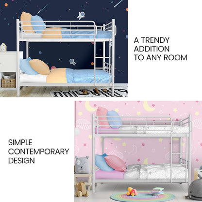 2In1 King Single Metal Bunk Bed Frame With Modular Design Matte - 2