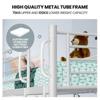 2In1 King Single Metal Bunk Bed Frame With Modular Design Matte - 3
