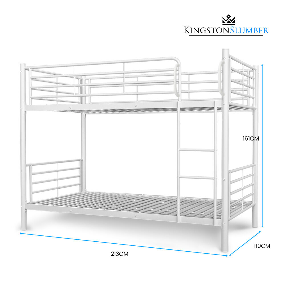 2In1 King Single Metal Bunk Bed Frame With Modular Design Matte - 9