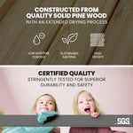 Single Bunk Bed Frame Solid Pine 2-In-1 Modular Design Converts To