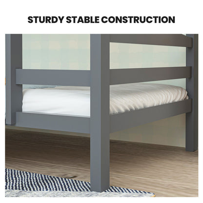 Single Bunk Bed Frame Solid Pine 2-In-1 Modular Design Converts To - 5