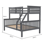 Bunk Bed Triple Wooden Single Over Double Beds For Kids Solid Pine