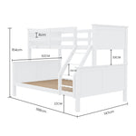 Triple Wooden Single Over Double Bunk Bed Frame For Kids