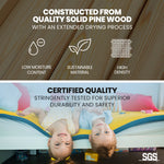 Triple Wooden Single Over Double Bunk Bed Frame For Kids