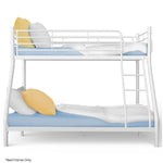 Single Over Double Metal Bunk Bed Frame Matte White King Size