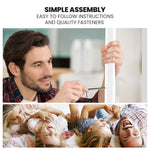 Single Over Double Metal Bunk Bed Frame Matte White King Size