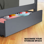 Trundle Storage Under Bunk Bed Drawers 2 Pieces Grey Storage