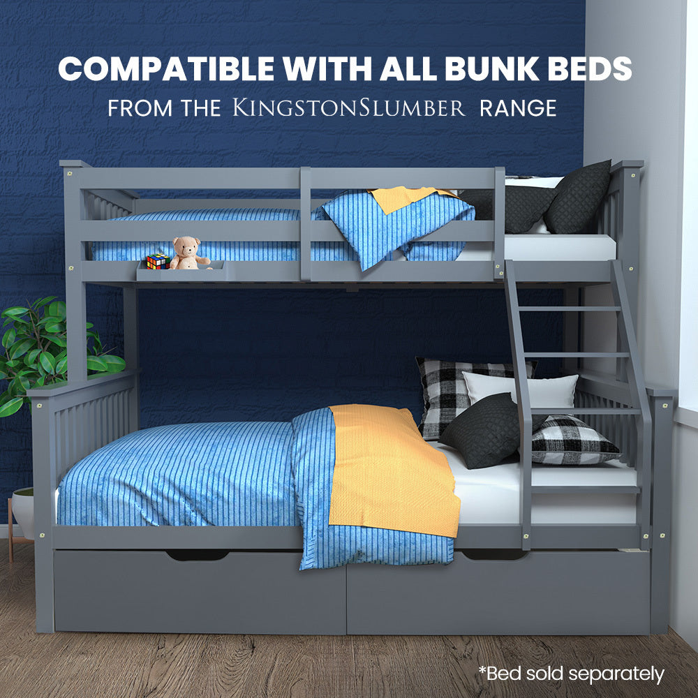 Trundle Storage Under Bunk Bed Drawers 2 Pieces Grey Storage