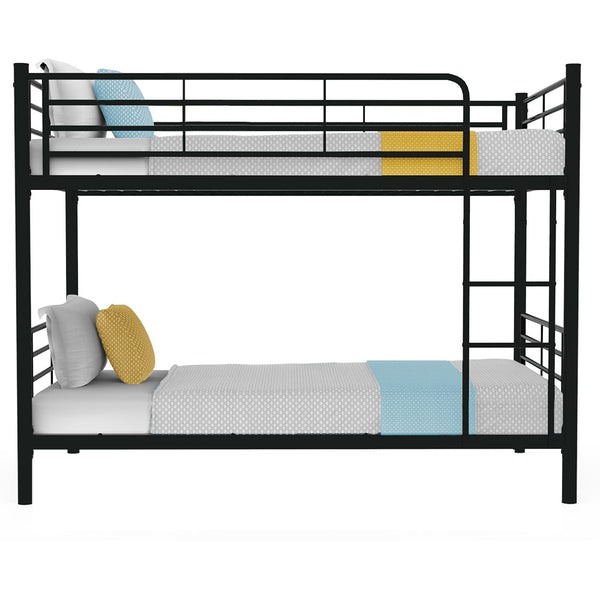  2In1 Single Metal Bunk Bed Frame With Modular Design Dark Matte