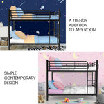 2In1 Single Metal Bunk Bed Frame With Modular Design Dark Matte