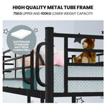 2In1 Single Metal Bunk Bed Frame With Modular Design Dark Matte