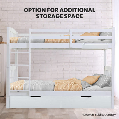 Wooden Kids Bunk Bed Frame With Modular Design That Can Convert To