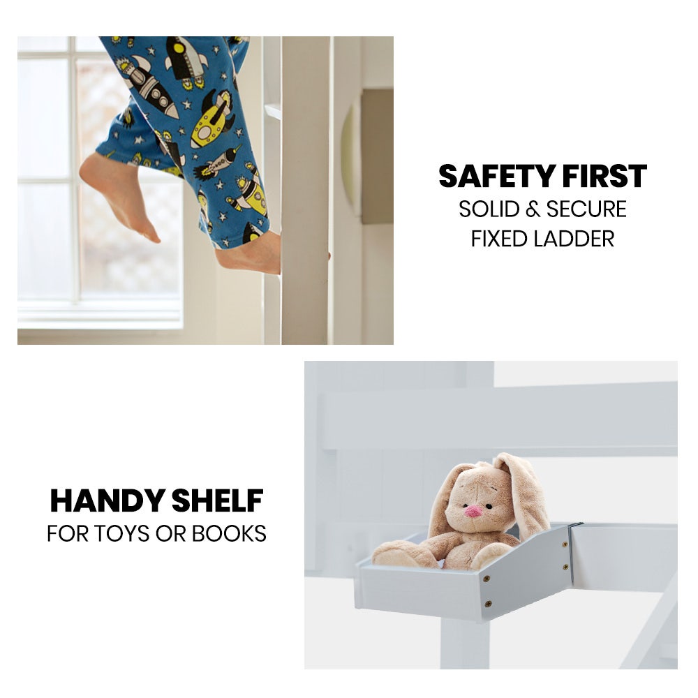 Wooden Kids Bunk Bed Frame With Modular Design That Can Convert To