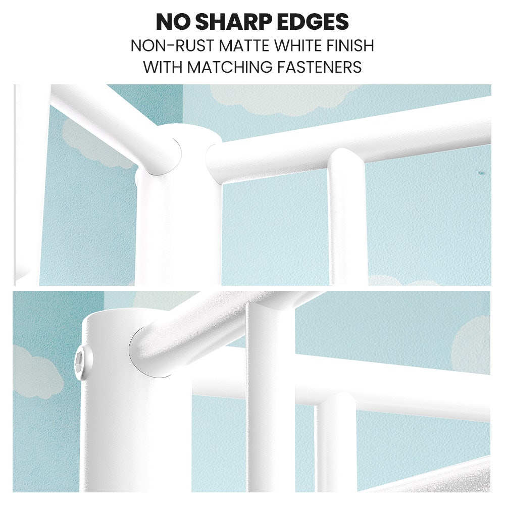 2In1 Single Metal Bunk Bed Frame With Modular Design Matte White - 4