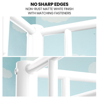 2In1 Single Metal Bunk Bed Frame With Modular Design Matte White - 4