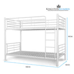 2In1 Single Metal Bunk Bed Frame With Modular Design Matte White
