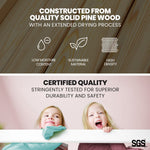 Wooden Kids Single Loft Bed Frame - Hiding Space Underneath With