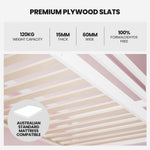 Wooden Kids Single Loft Bed Frame With Desk - White Slat Support