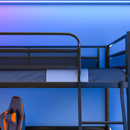 Gaming Loft Bed With Desk Gridwall Steel Metal Frame Space Saving