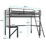 Gaming Loft Bed With Desk Gridwall Steel Metal Frame Space Saving