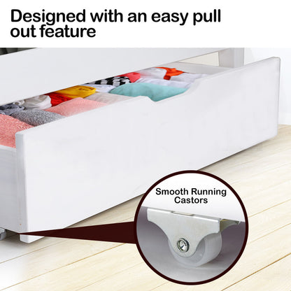 Trundle Under Bed Storage Drawers 2 Pieces White Storage Design