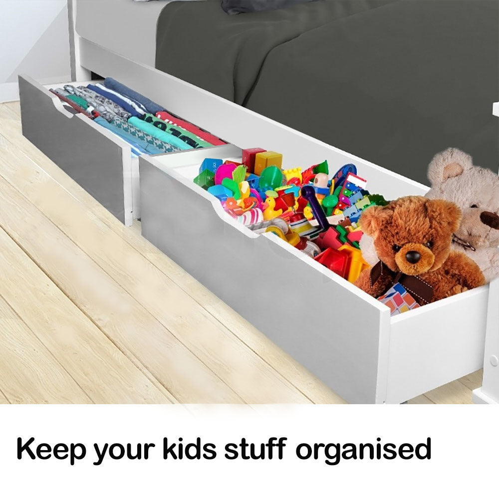 Trundle Under Bed Storage Drawers 2 Pieces White Storage Design