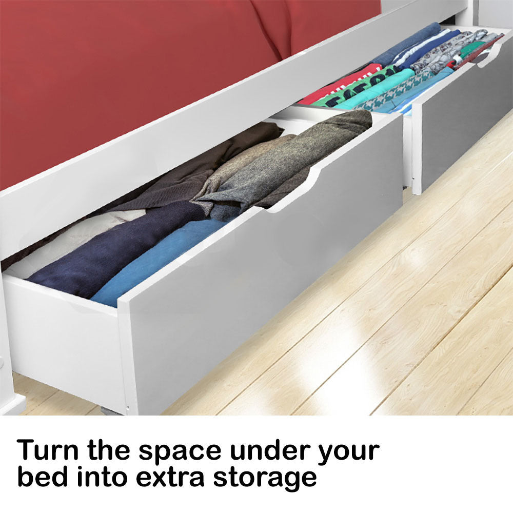 Trundle Under Bed Storage Drawers 2 Pieces White Storage Design