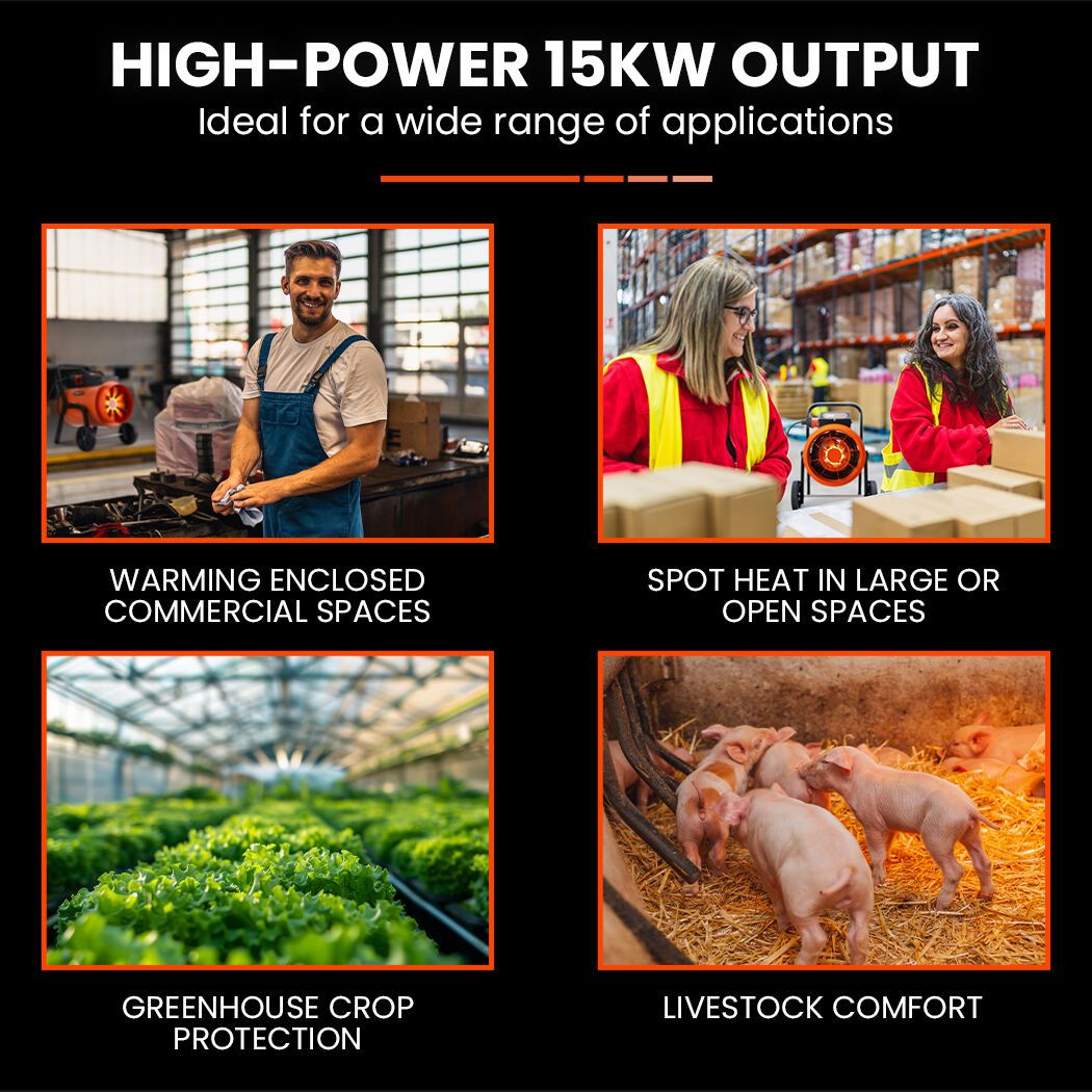 15kW Industrial Electric Fan Heater 3 Phase | Home & Living