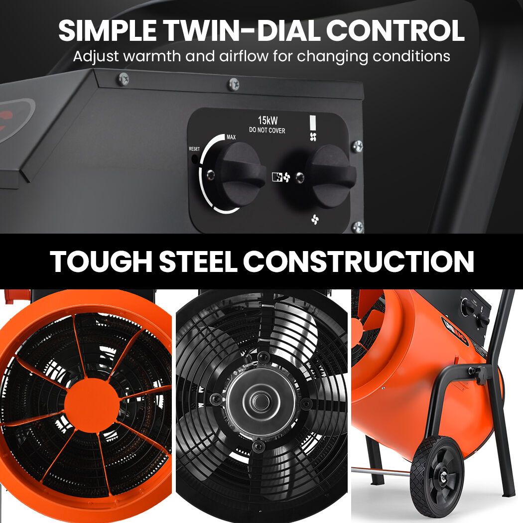 15kW Industrial Electric Fan Heater 3 Phase | Home & Living