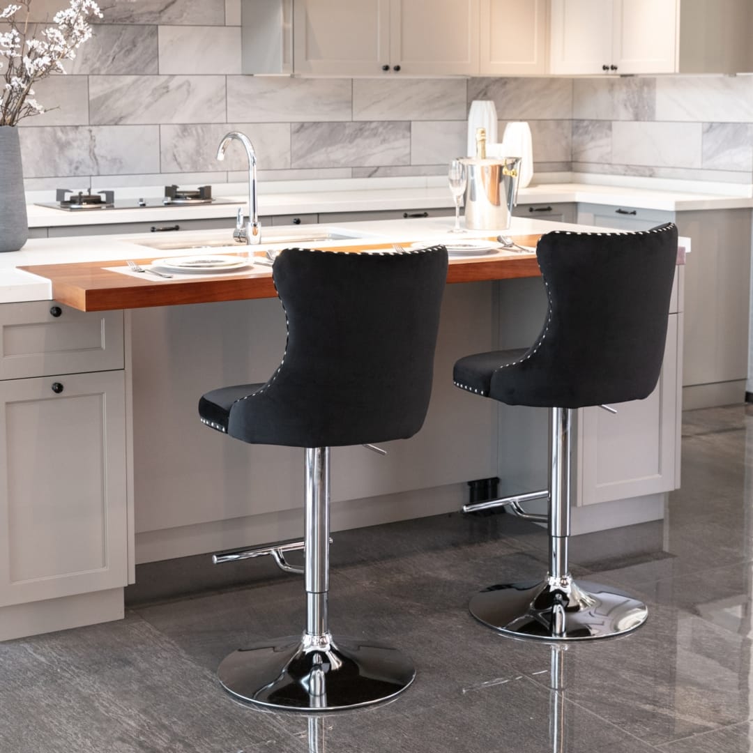 Adjustable Bar Stool Velvet