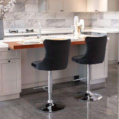 Adjustable Bar Stool Velvet