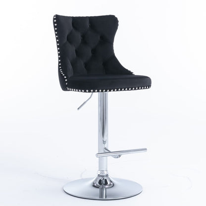 Adjustable Bar Stool Velvet