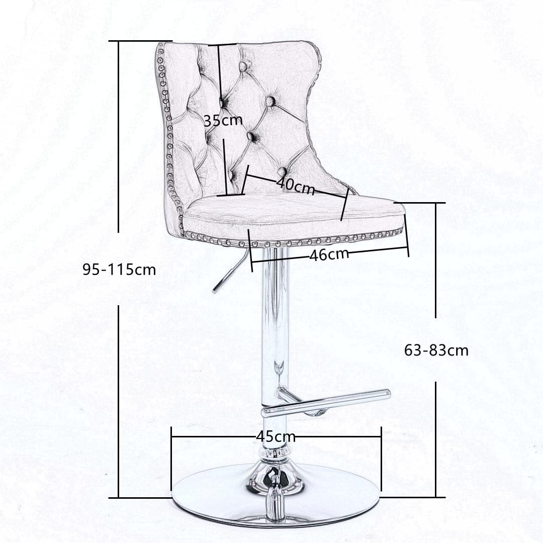 Adjustable Bar Stool Velvet