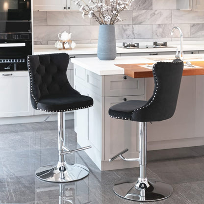Adjustable Bar Stool Velvet