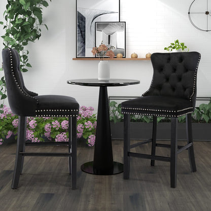 Velvet Bar Stools With Studs