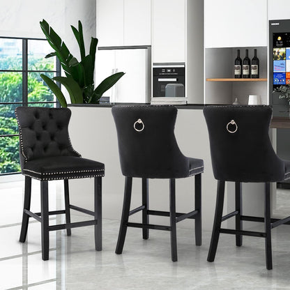 Velvet Bar Stools With Studs