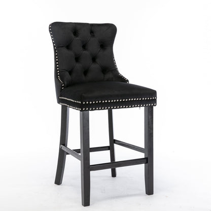 Velvet Bar Stools With Studs