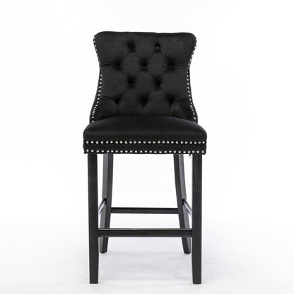 Velvet Bar Stools With Studs