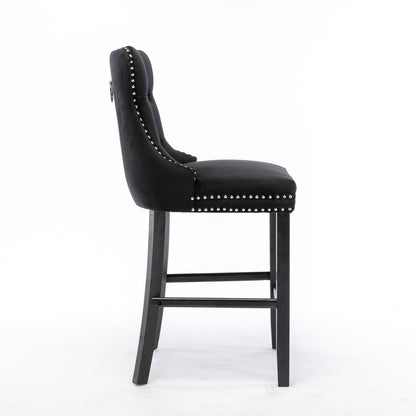 Velvet Bar Stools With Studs