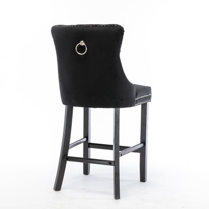 Velvet Bar Stools With Studs